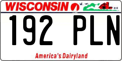 WI license plate 192PLN