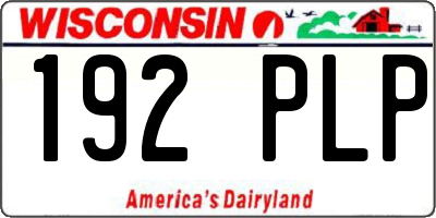 WI license plate 192PLP