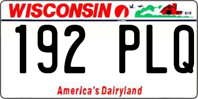 WI license plate 192PLQ