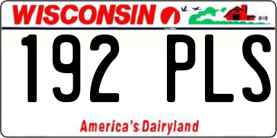 WI license plate 192PLS