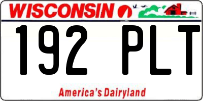 WI license plate 192PLT