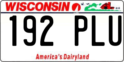 WI license plate 192PLU