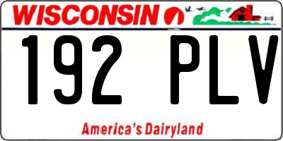 WI license plate 192PLV