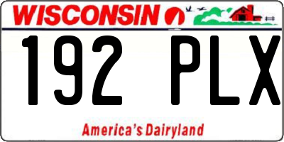 WI license plate 192PLX