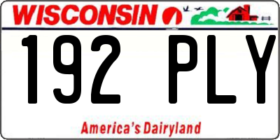 WI license plate 192PLY