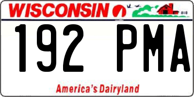WI license plate 192PMA