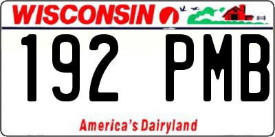 WI license plate 192PMB