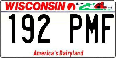 WI license plate 192PMF