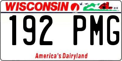WI license plate 192PMG