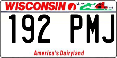 WI license plate 192PMJ