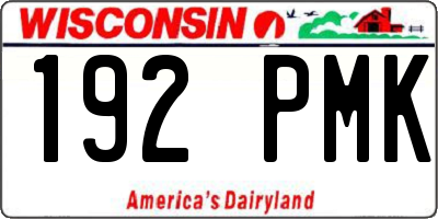 WI license plate 192PMK