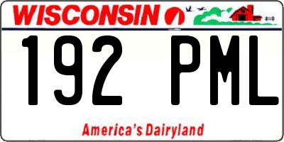 WI license plate 192PML