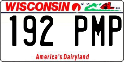 WI license plate 192PMP