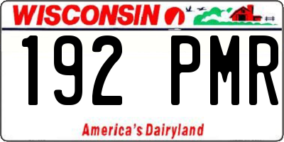 WI license plate 192PMR