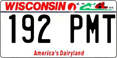 WI license plate 192PMT
