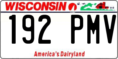 WI license plate 192PMV
