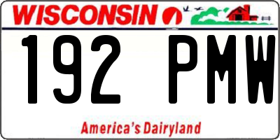WI license plate 192PMW