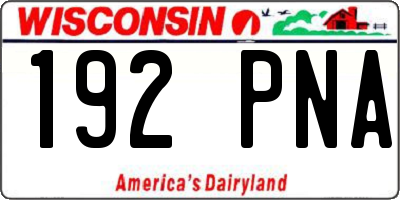 WI license plate 192PNA