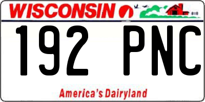 WI license plate 192PNC