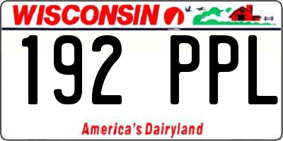 WI license plate 192PPL