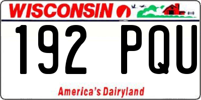 WI license plate 192PQU