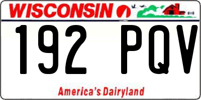WI license plate 192PQV