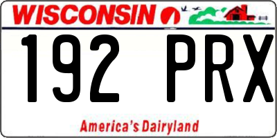 WI license plate 192PRX