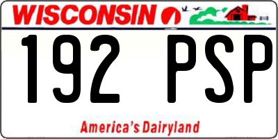 WI license plate 192PSP