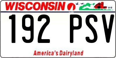 WI license plate 192PSV