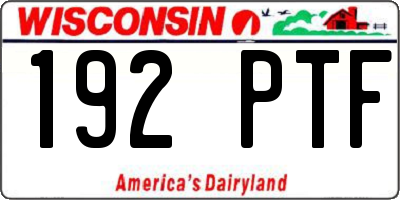 WI license plate 192PTF