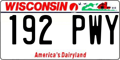 WI license plate 192PWY