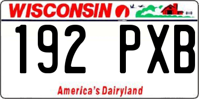 WI license plate 192PXB