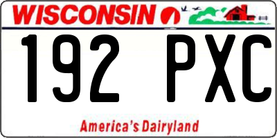 WI license plate 192PXC