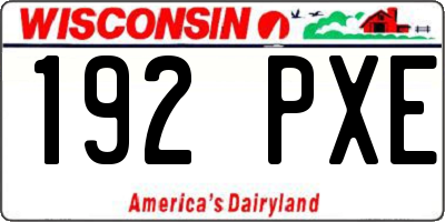 WI license plate 192PXE