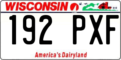 WI license plate 192PXF