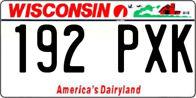 WI license plate 192PXK
