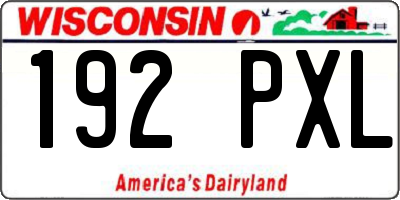 WI license plate 192PXL