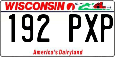 WI license plate 192PXP