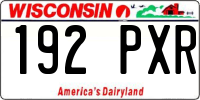 WI license plate 192PXR