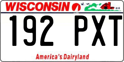 WI license plate 192PXT
