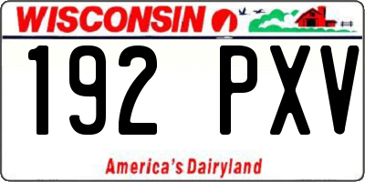 WI license plate 192PXV