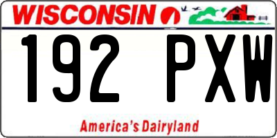 WI license plate 192PXW