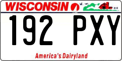 WI license plate 192PXY