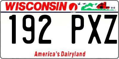 WI license plate 192PXZ