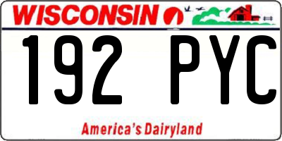 WI license plate 192PYC