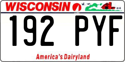 WI license plate 192PYF