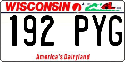 WI license plate 192PYG