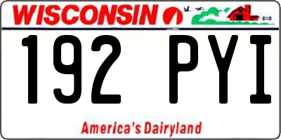 WI license plate 192PYI