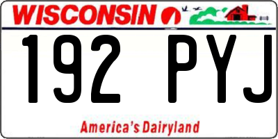 WI license plate 192PYJ