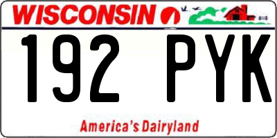 WI license plate 192PYK